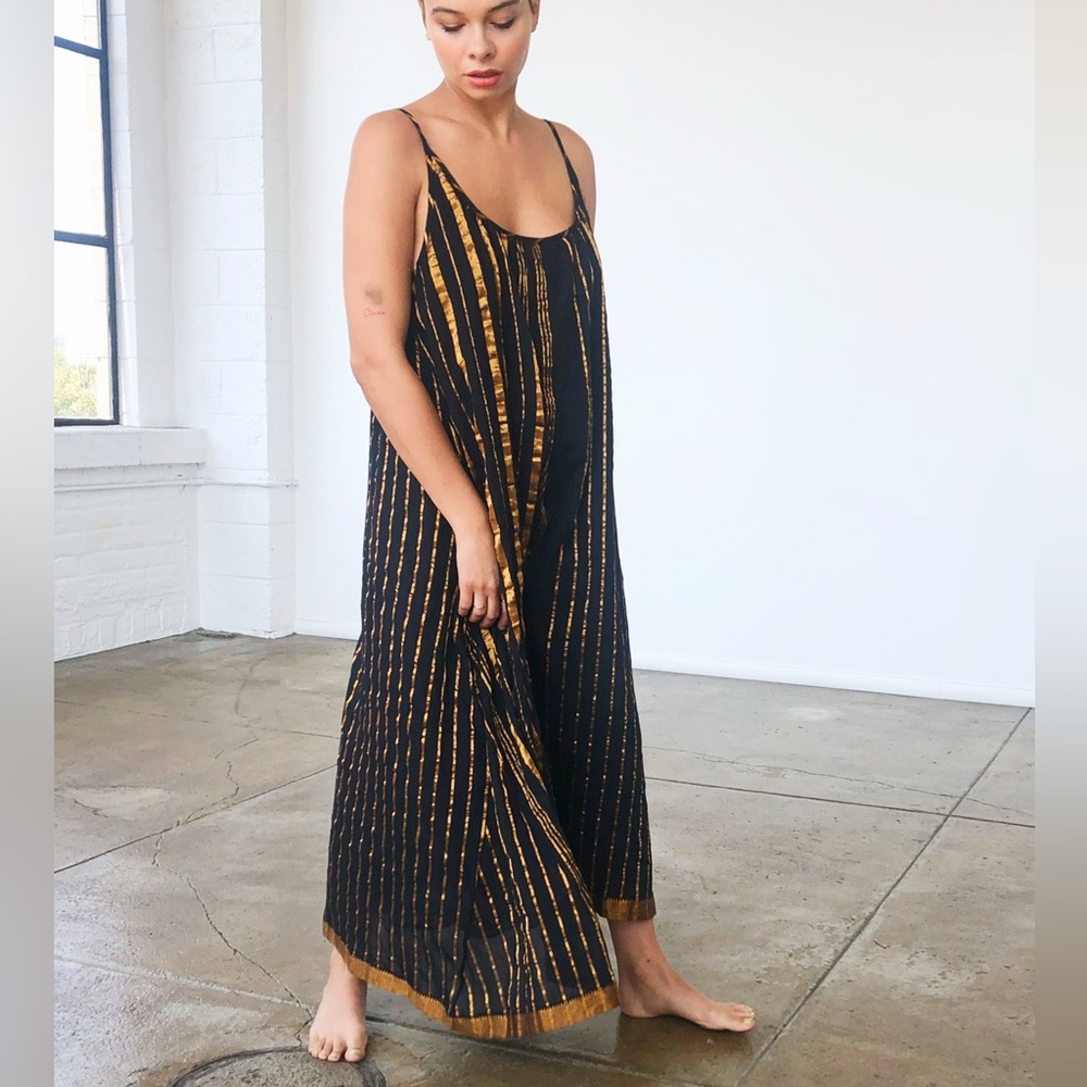 Aish - sultan slip dress -black & gold - OS